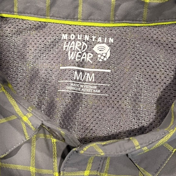 Mountain Hardwear Men Gray Check Short Sleeve Outdoor Fishing Button Sz Medium - Picture 5 of 7
